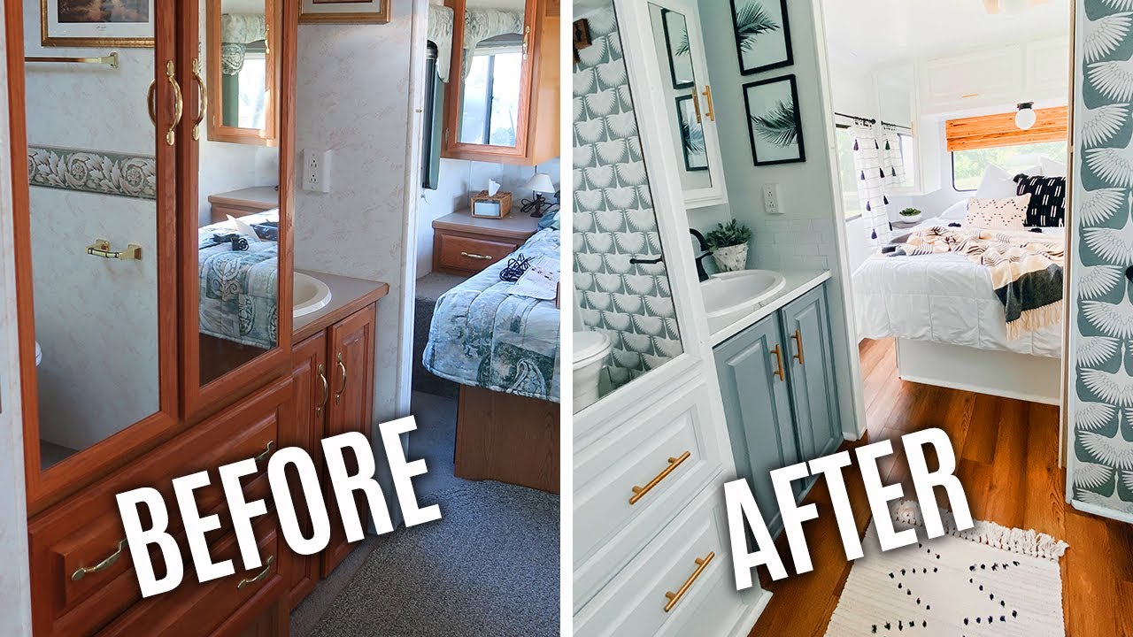 Before and After RV RENOVATION - BATHROOM MAKEOVER ON A BUDGET