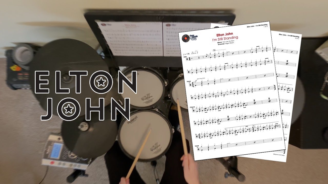 Elton John - I'm Still Standing - Transcription Available - Drum Cover by Chef Cook