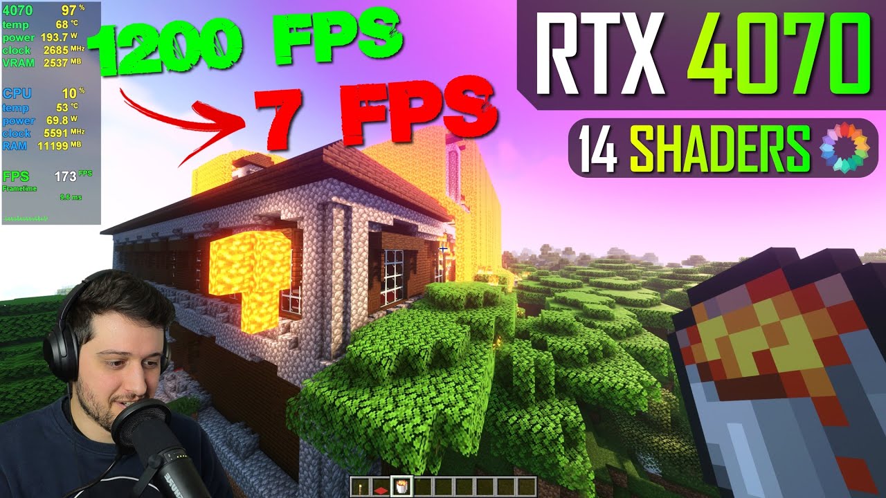 Убиваем производительность RTX 4070 в Minecraft с помощью шейдеров!