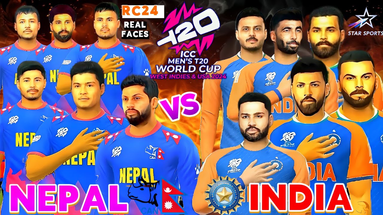 INDIA VS NEPAL |🏆T20 WORLD CUP 2024 IN RC24 QUICK MATCH | WITH OFFICIAL T20 WORLD CUP JERSEY |