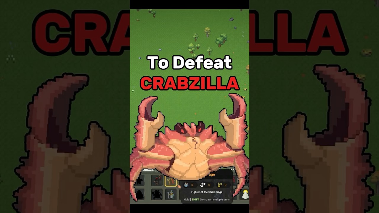 How Many Mages to Defeat CRABZILLA IN WorldBox? #worldbox #crabzilla #worldboxupdate #worldboxshorts