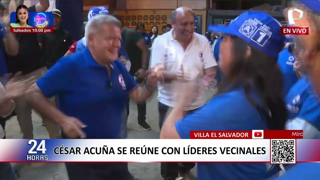 César Acuña se reúne con líderes vecinas en Villa El Salvador