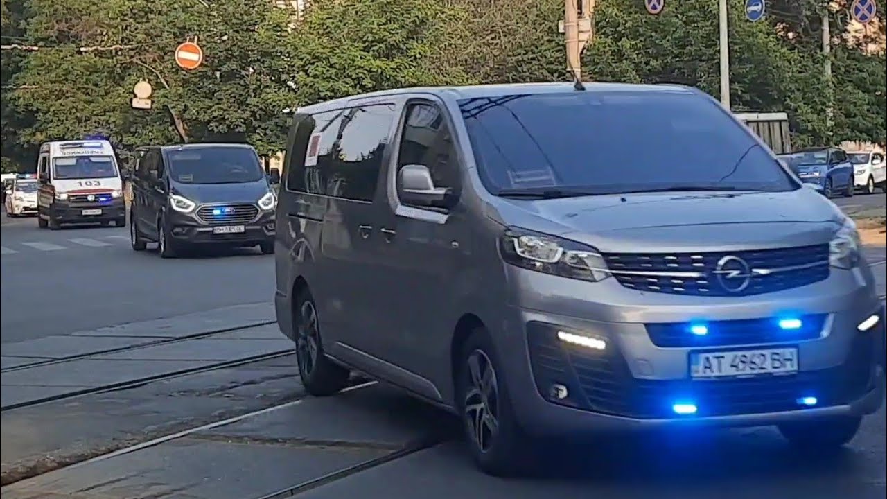 5x motorcades with sirens in Odesa | Ukraine – Southern Europe Summit