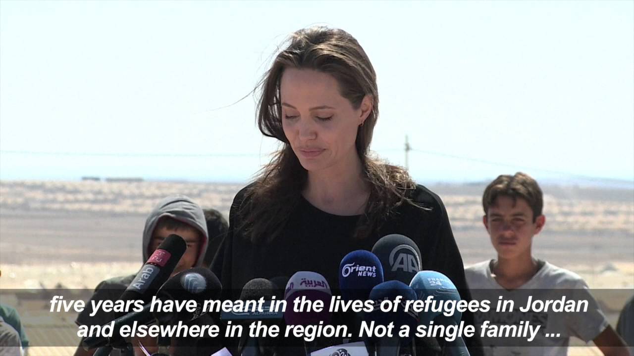 UNHCR envoy Angelina Jolie visits refugee camp in Jordan