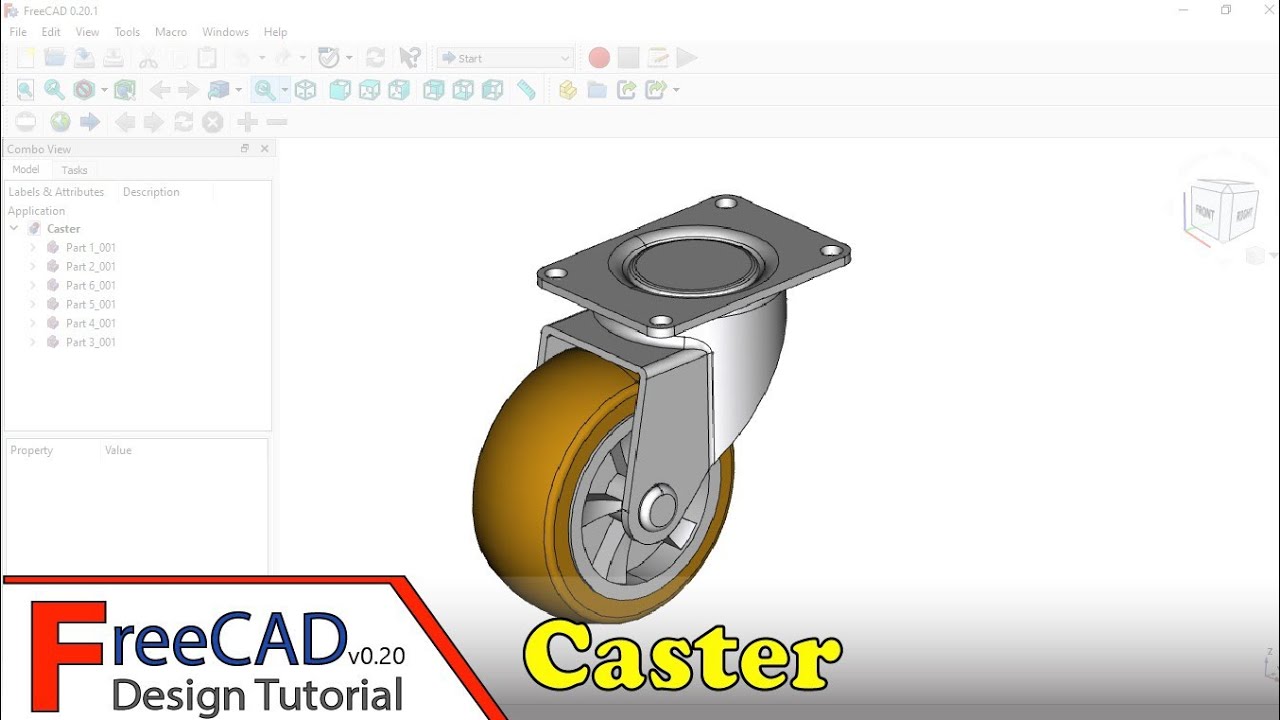 FreeCAD Design Tutorial: caster