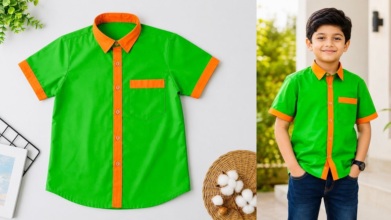 Small boy shirt cutting and stitching |7–8 साल के बच्चे की शर्ट सिलाई |chotte bacchon ka shirt selai