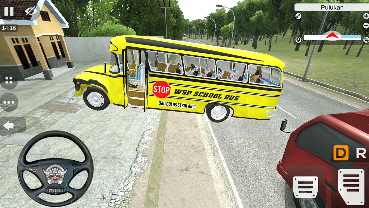 Indonesia Scholl Bus Simulation - Drive To Bus Wash Through Bridge - Android Gameplay
