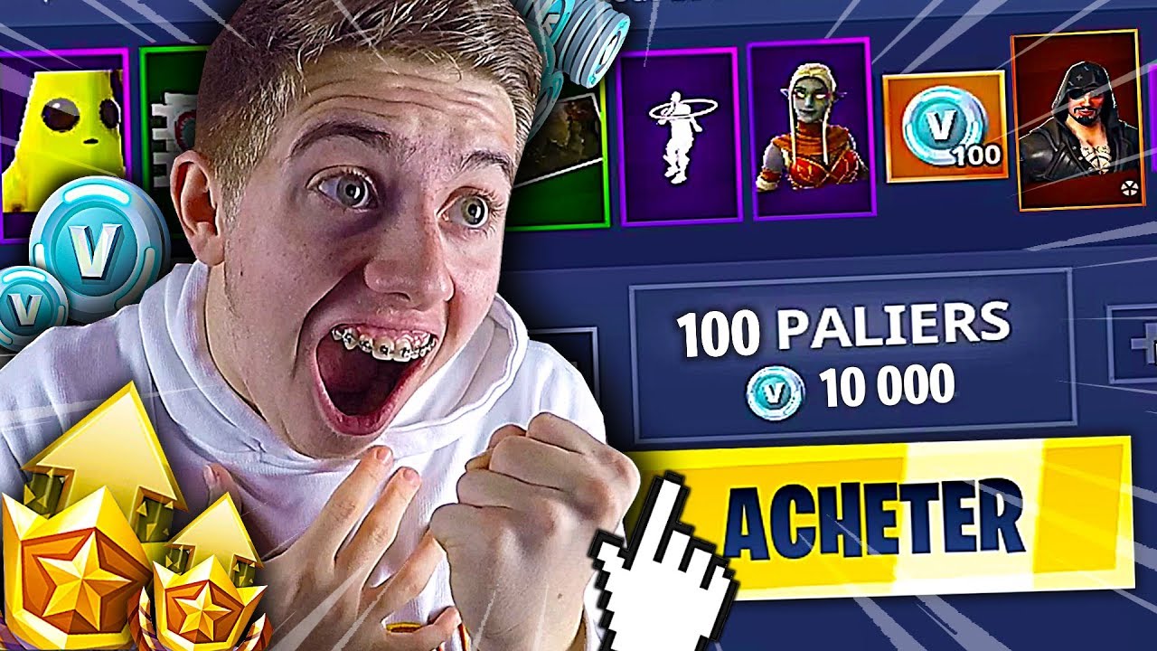 J'ACHÈTE TOUT LE NEW PASS DE COMBAT SAISON 8 LEVEL MAX SUR FORTNITE BATTLE ROYALE !!!