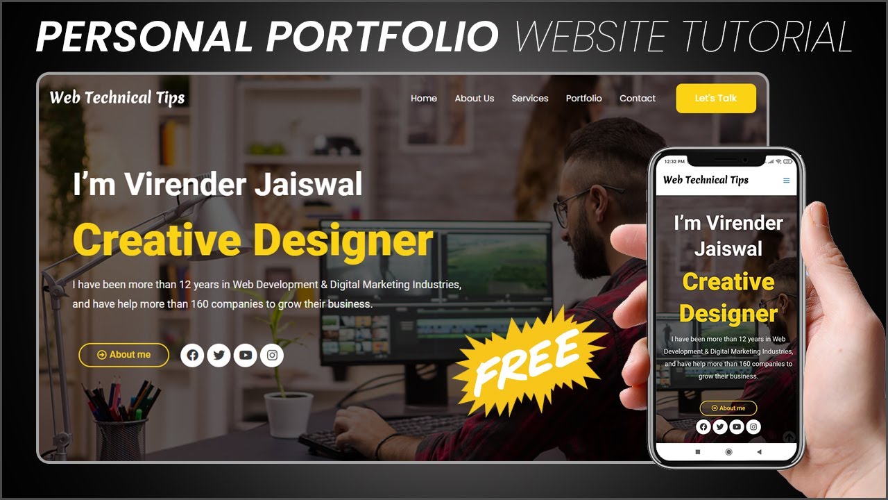 How To Make A Free PERSONAL Portfolio Website With WordPress, Portfolio Website Tutorial [No Coding]