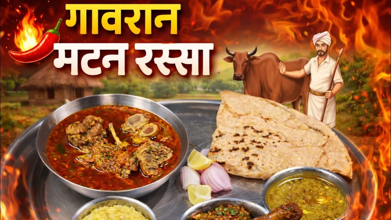 झणझणीत गावरान पद्धतीने मटण रस्सा | Village Style Spicy Mutton 🔥 | Maharashtrian Recipe 