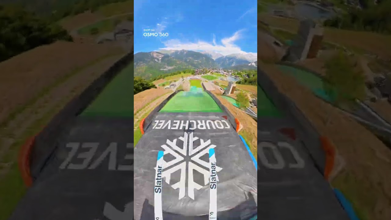 Ski jump POV: downhill? More like free fall 🤯⛷️