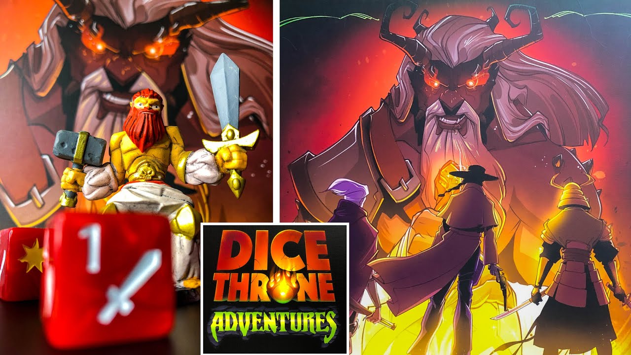 How to Play DICE THRONE ADVENTURES Scenario 2 Boss Battle w/ Fallen Barbarian
