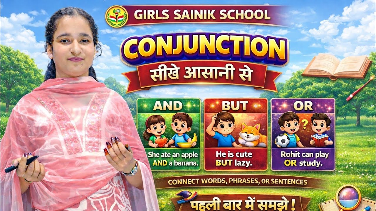 बालिका सैनिक स्कूल || ENGLISH CLASS - CONJUNCTION || #sainikschool #militaryschool #englishgrammar 