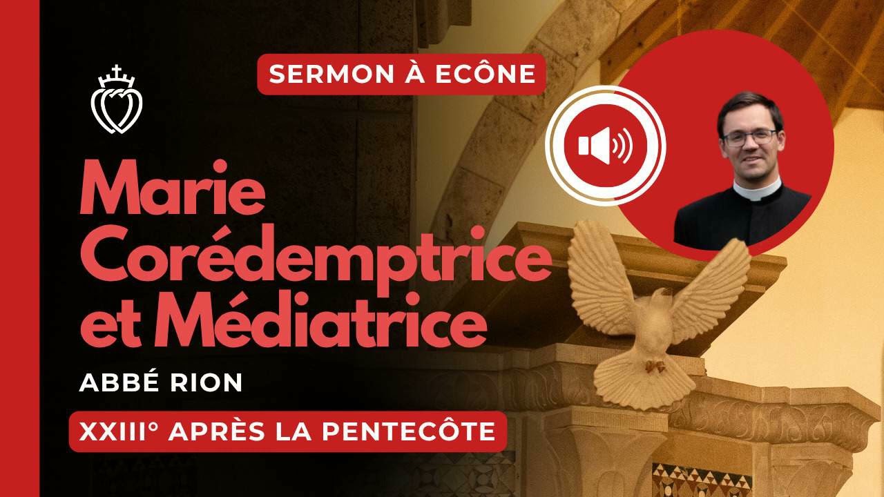 Sermon - Marie Corédemptrice et Médiatrice - abbé Rion - XXIIIe après la Pentecôte - 16/11/2025
