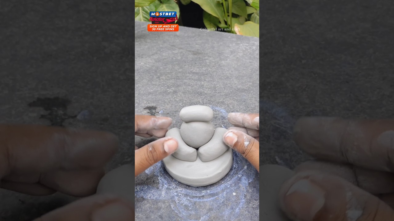 Very easy ganpati idol making with shadu mati #shorts