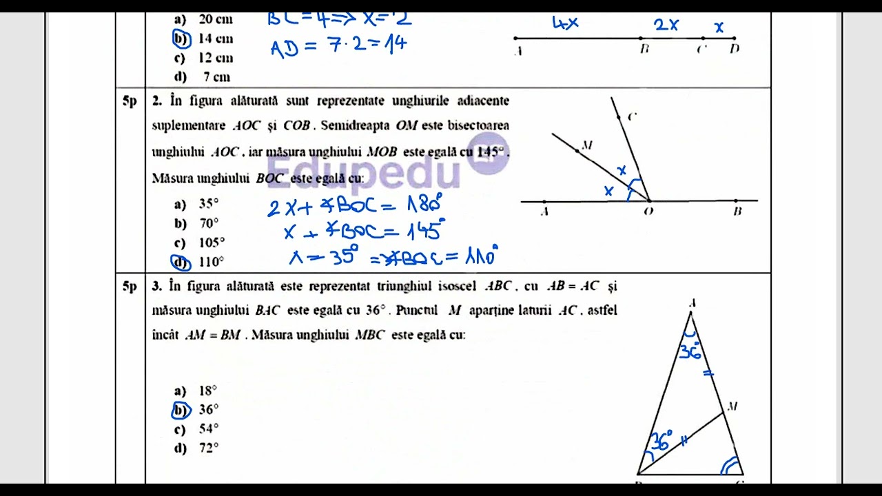 Barem corectare Simulare Evaluare nationala matematica 2026