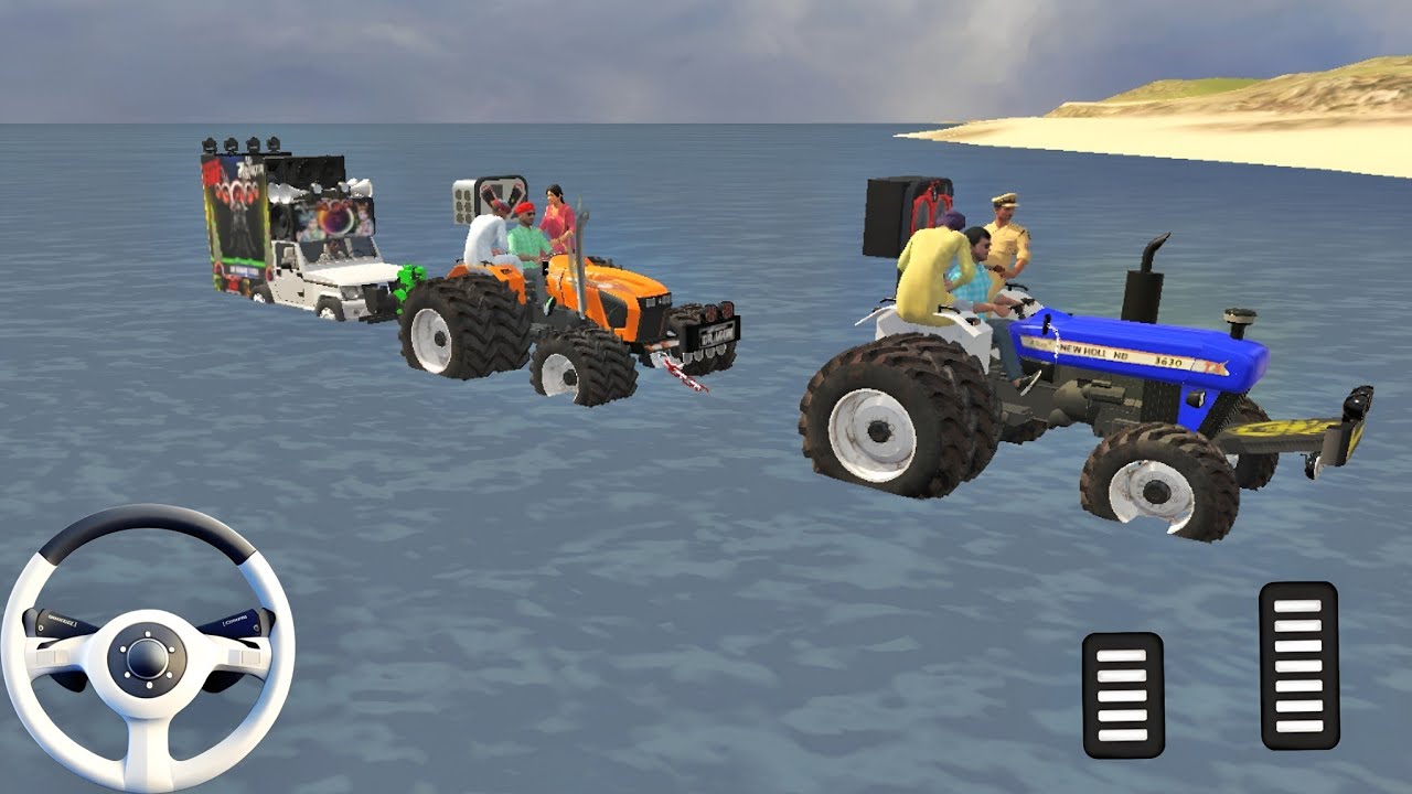 Indian DJ stuck in Sea 🌊 Tractor rescue dj from Sea 🔥 #truck #dumper #heavyvehicle 