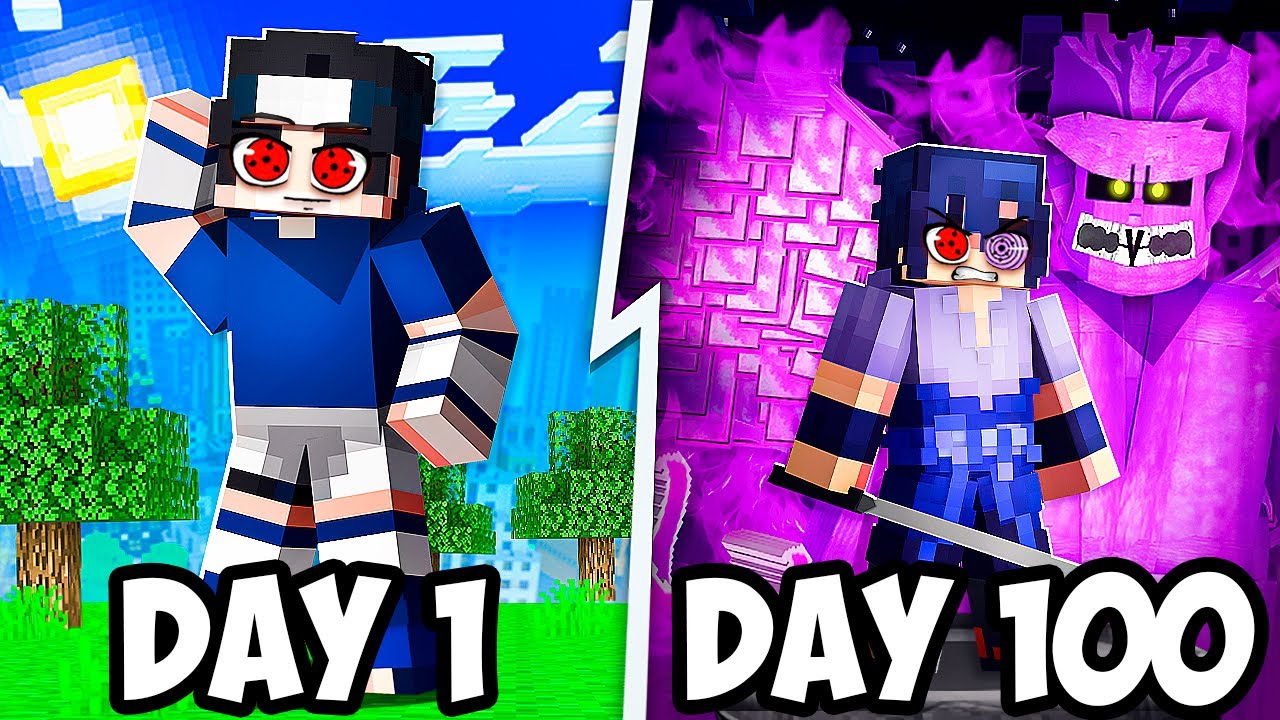 I Survived 100 Days as SASUKE UCHIHA in Naruto Minecraft!