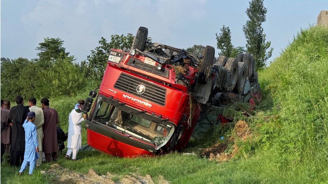 Transport Truck Accident Due to Heavy Load 