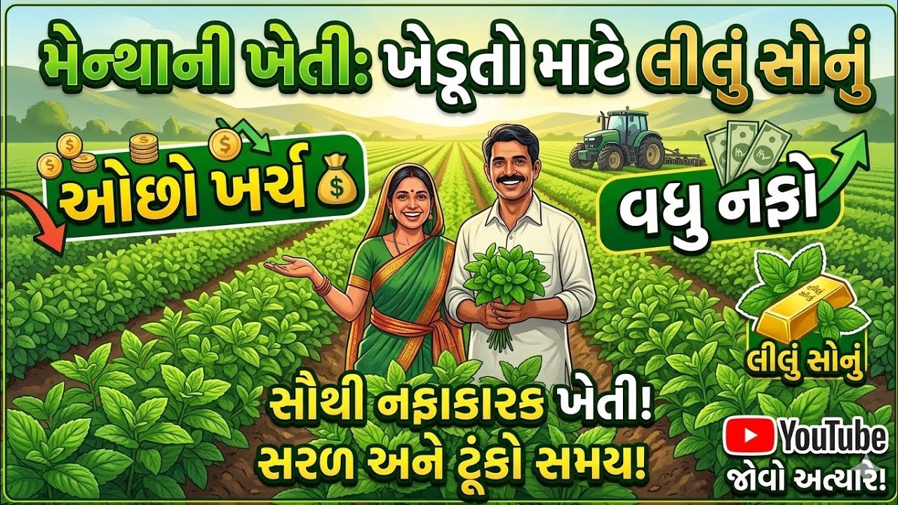 જાણો મેન્થાની ખેતી ખેડૂતો માટે લીલું સોનું એક કિલોનો ભાવ 1000 રુ 