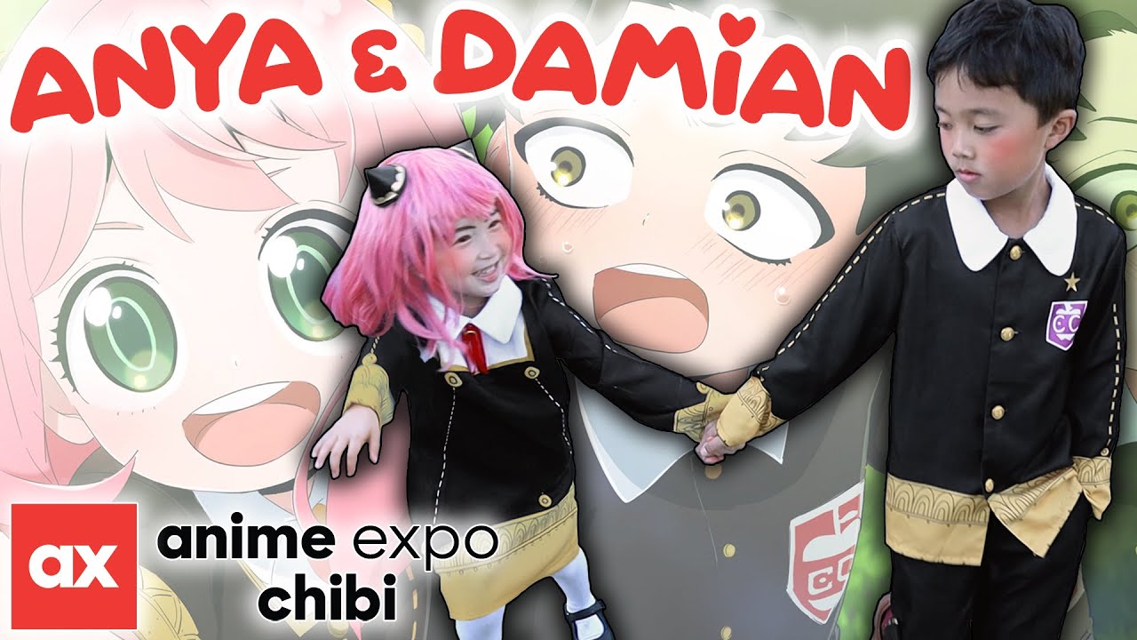 Anya & Damian Run Around anime expo chibi 2022