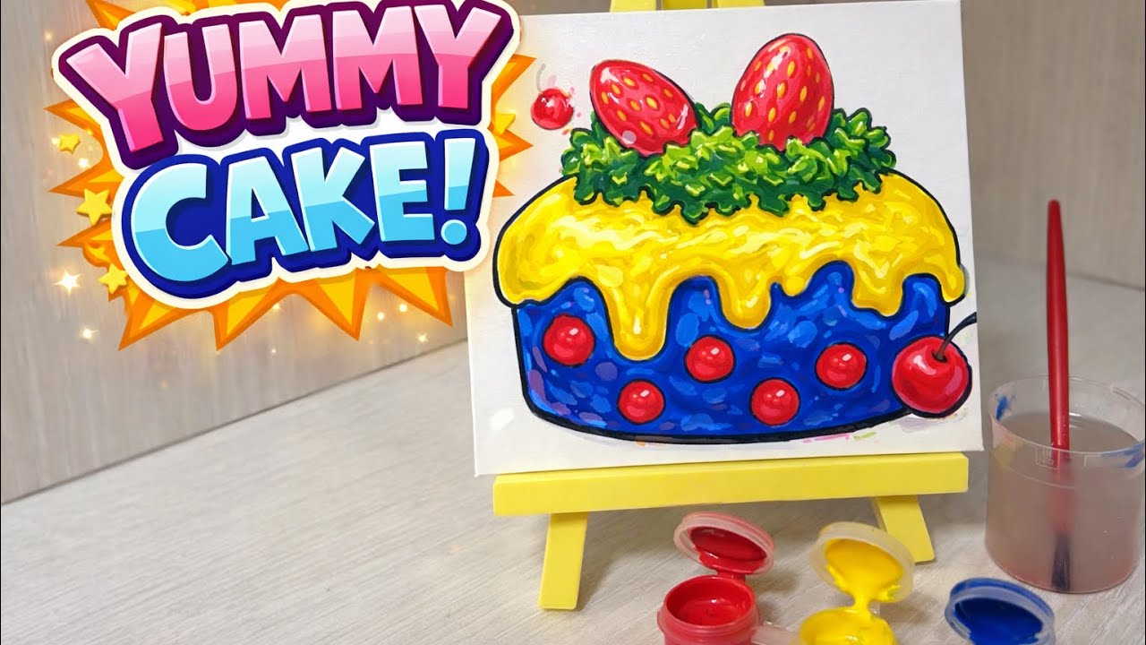 Yummy Cake Painting 🎂Bright & Fun Art