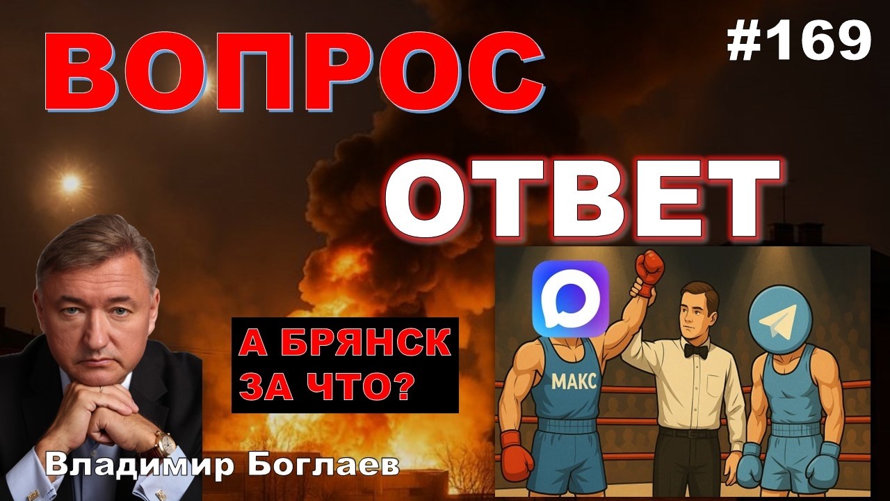 Владимир Боглаев:/MAX ПРОТИВ Telegram/ПОЧЕМУ ДОЛЕТЕЛИ ДО БРЯНСКА? Вопрос-ответ, выпуск 169.