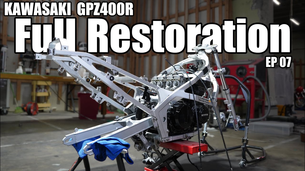 Kawasaki GPZ400R Ninja Реставрация 7|Капитальный ремонт рулевого управления, подвески и т.д.