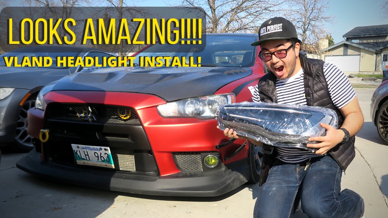 Evo X // VLAND Audi Style LED Headlight Install (SUPER AGGRESSIVE KIT!)
