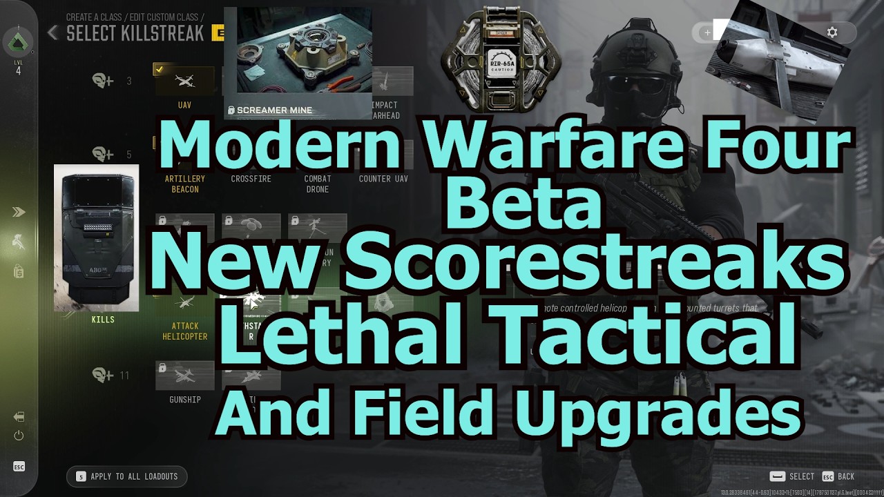 Call Of Duty Modern Warfare Four Beta New Scorestreaks Tactical  Lethal  And Field Upgrades