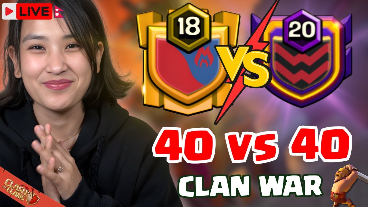 Clash of Clans LIVE | Nepali 101 🇳🇵 vs FAME| 40V40 Epic War | With AlyyOn