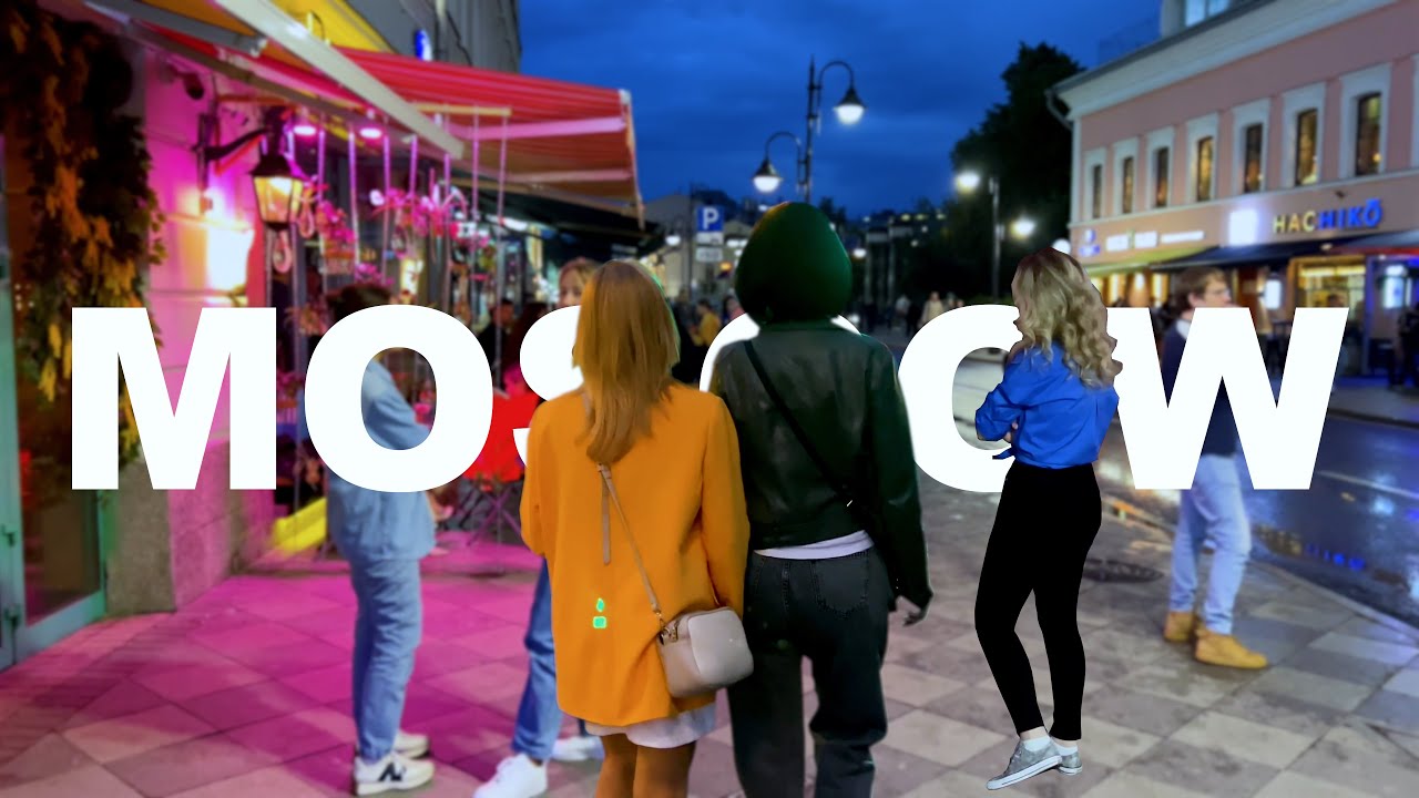 ⁴ᴷ MOSCOW NEVER SLEEPS 🇷🇺 Evening life of Russians on Friday | Walking tour - (HDR Video)