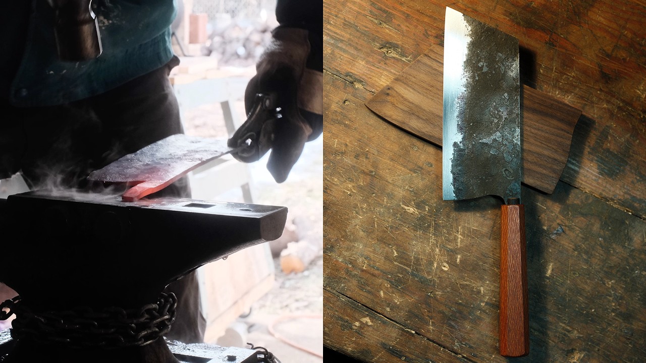 Forging a super tall Bunka [Full Knife Build]