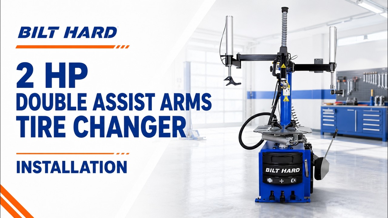 BILT HARD 2 HP Double Assist Arms Tire Changer  Installation Video