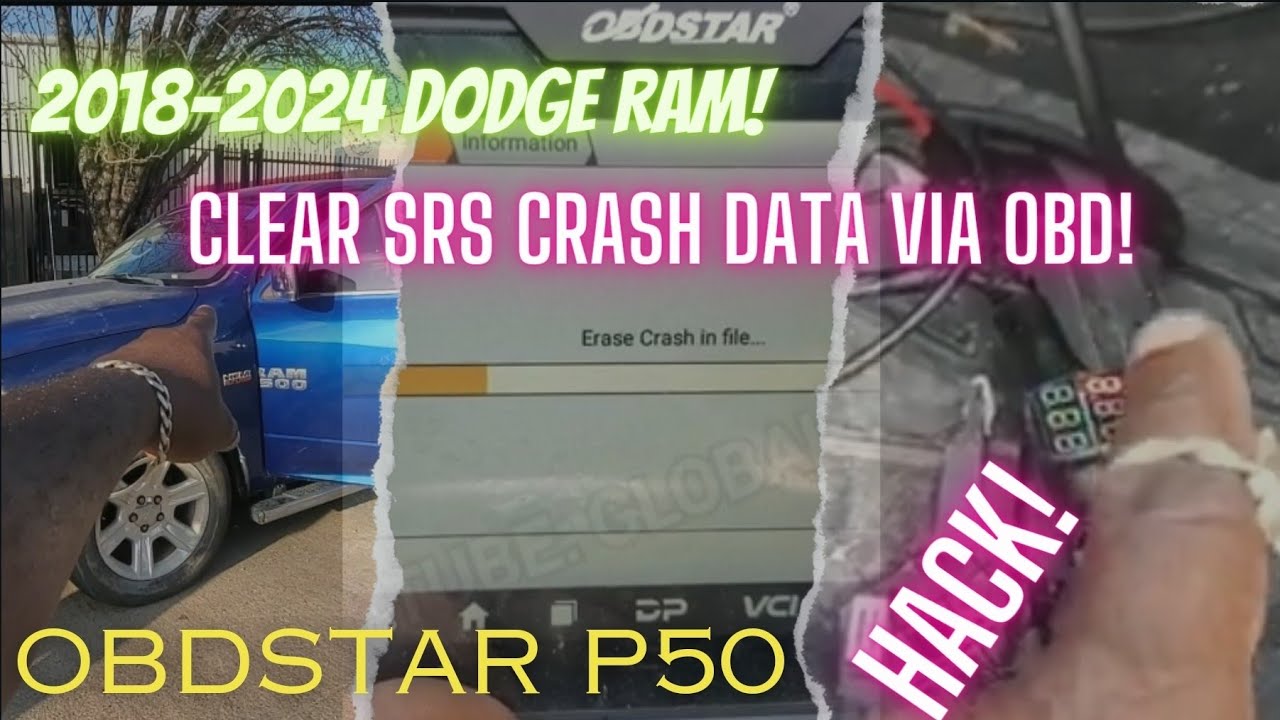 Сброс данных об аварии модуля подушки безопасности SRS Dodge RAM 2018-2024 выполнен через OBD с п...