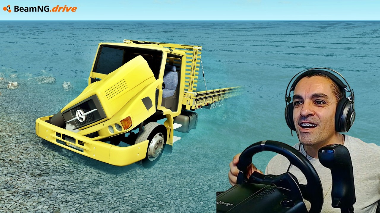 ENCONTREI UM CAMINHÃO NO RIO, SERÁ QUE ANDA? - Beamng Drive