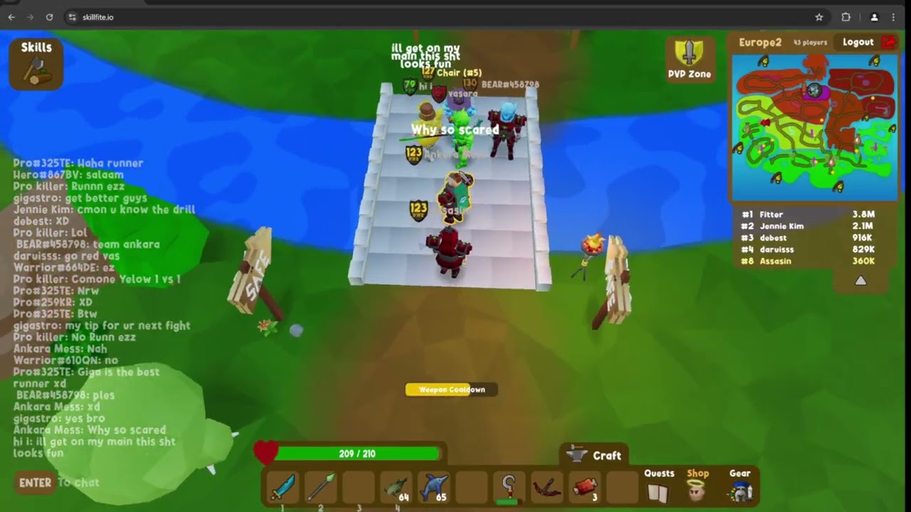 GUYS IM A RUNNER! skillfite.io pvp