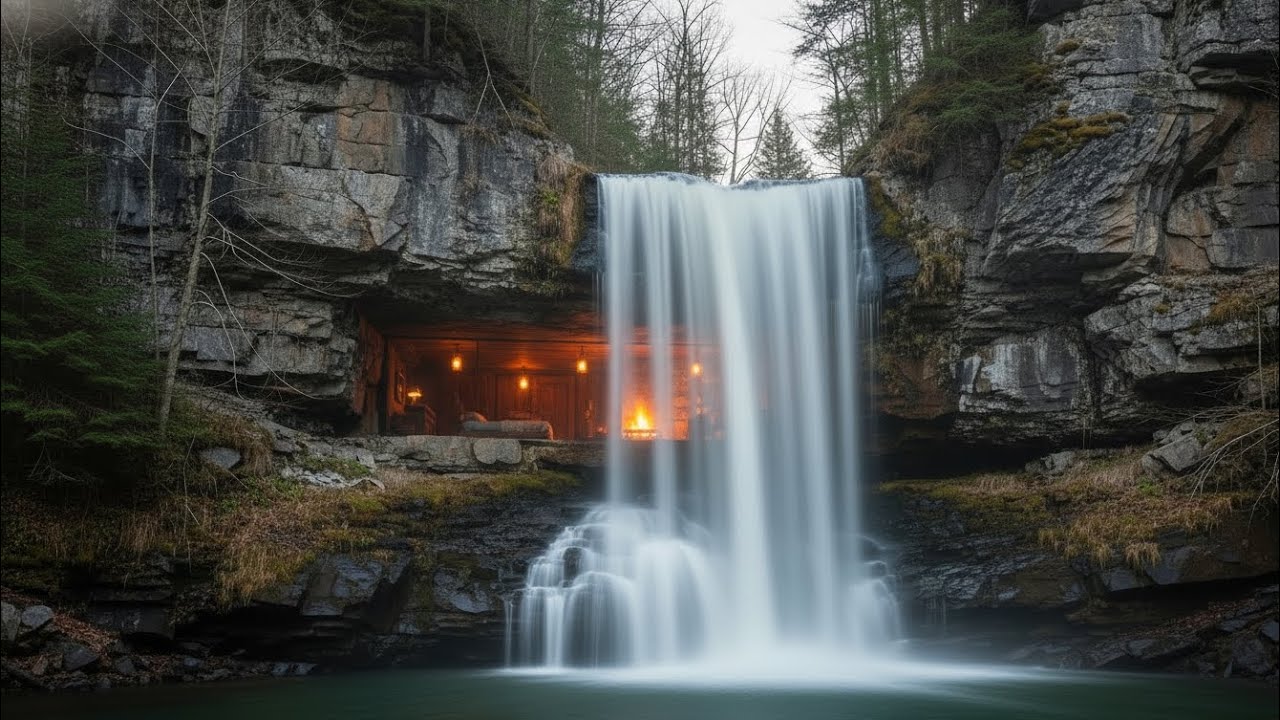 I Built a Secret Luxury Room Behind a Waterfall! 💎🌊🏡