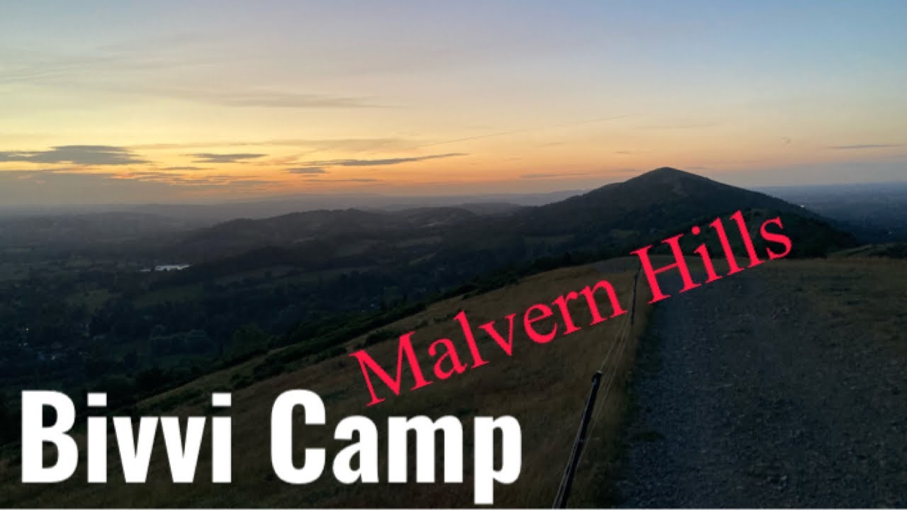 Bivvi Camp on the Malvern Hills England. Hiking with the Team on home Turf