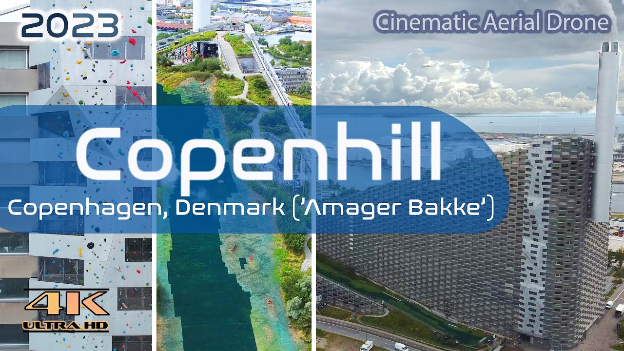 Copenhill From Above - Copenhagen - Amager Bakke - Artificial Mountain - 4K - Aerial Drone - 2023