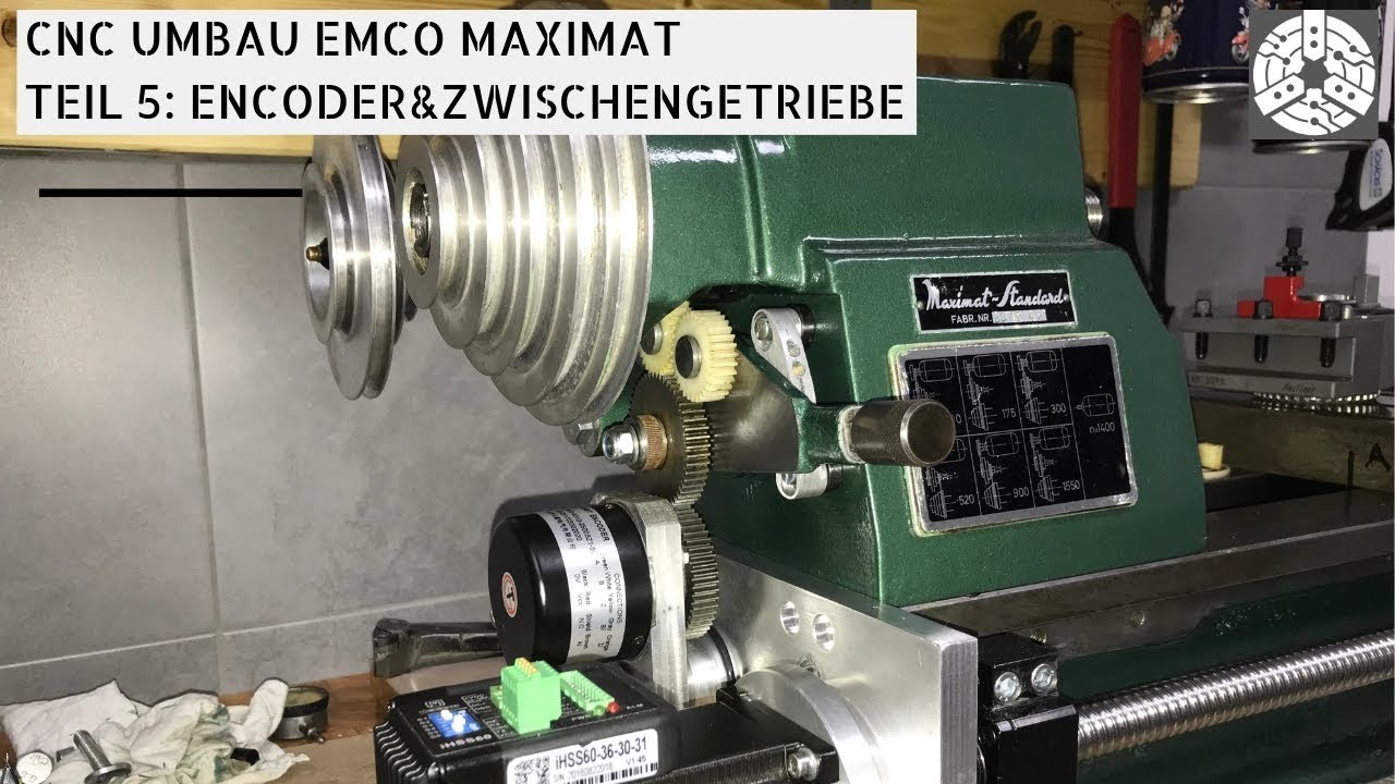 CNC Umbau Emco Maximat Teil 5 - Encoder und Zwischengetriebe montieren