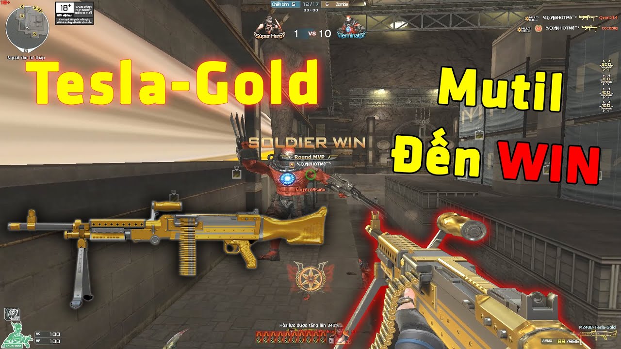MG TESLA-GOLD Vũ Khí Hủy Diệt Zombie Bắn Mutikill WIN Hết Trận.