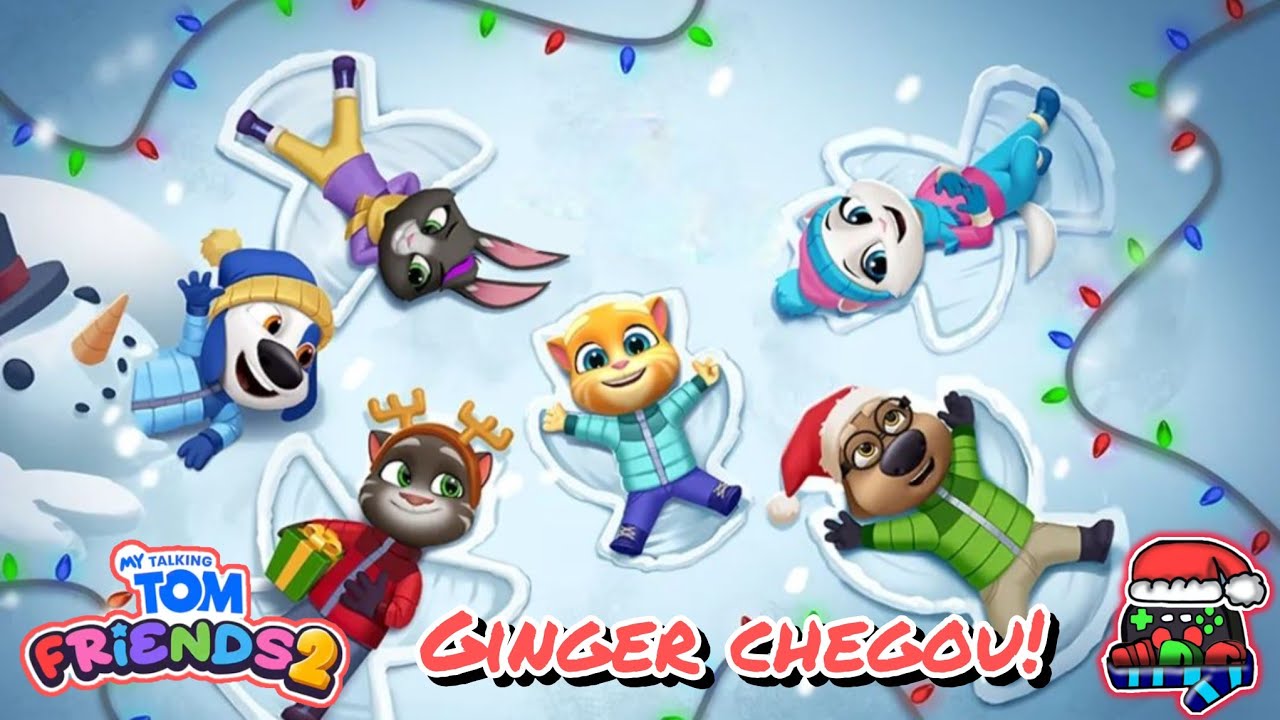 (New update)ginger chegou para festa com sua nova casa e muita diversão (my talking tom friends 2)