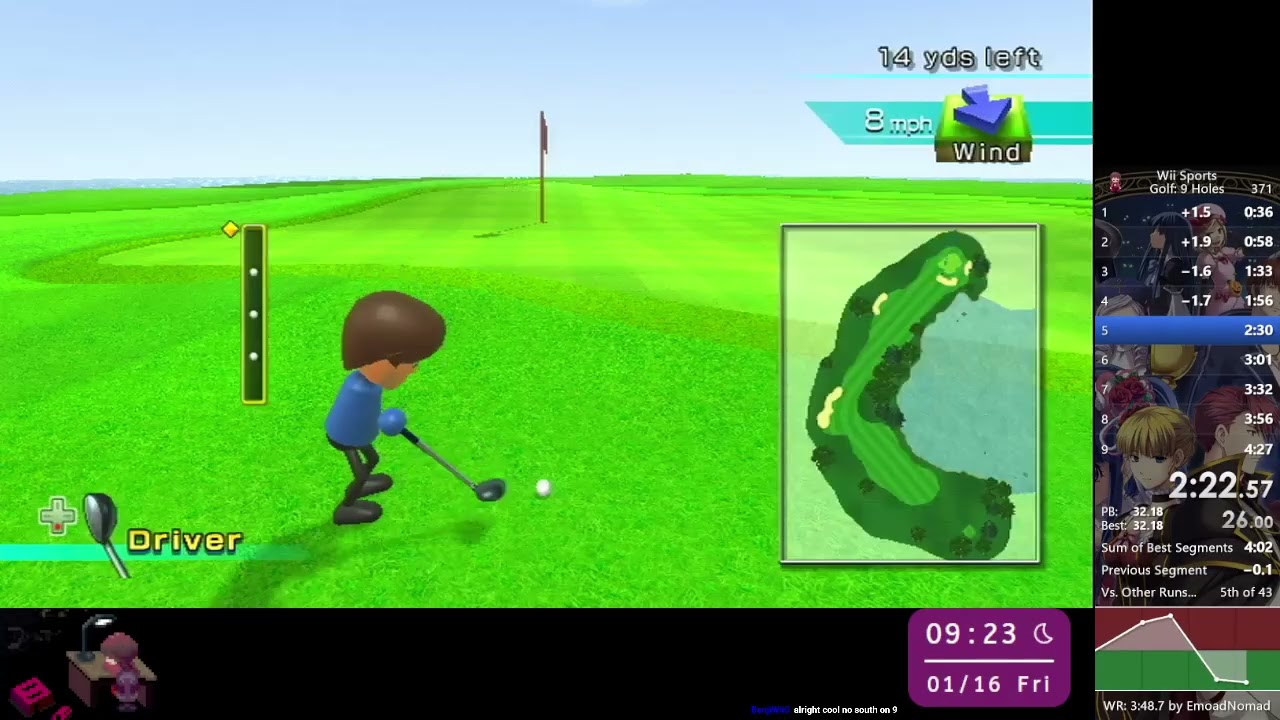 [WR] Wii Sports Golf 9 Holes (NDS) in 4:22.600