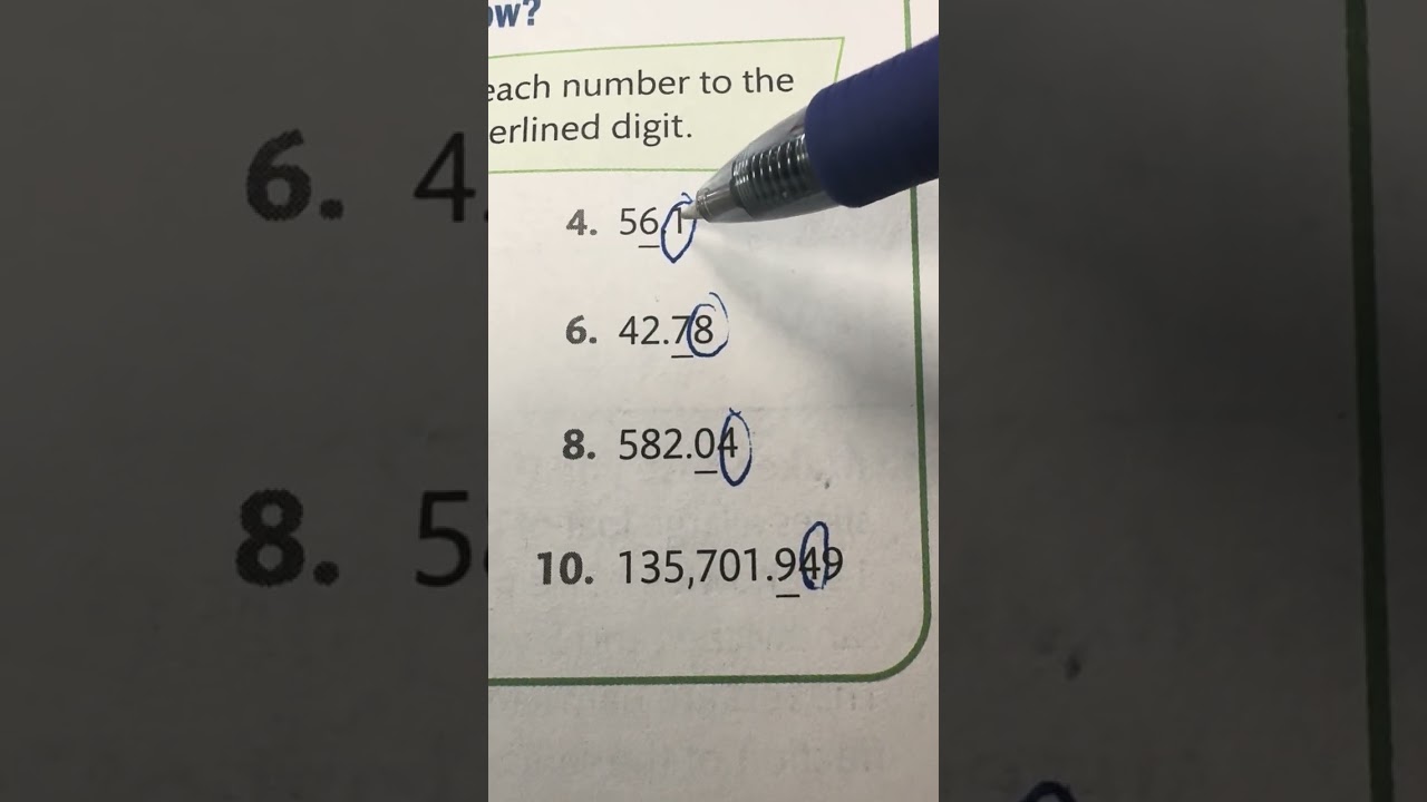 Rounding Decimals Homework