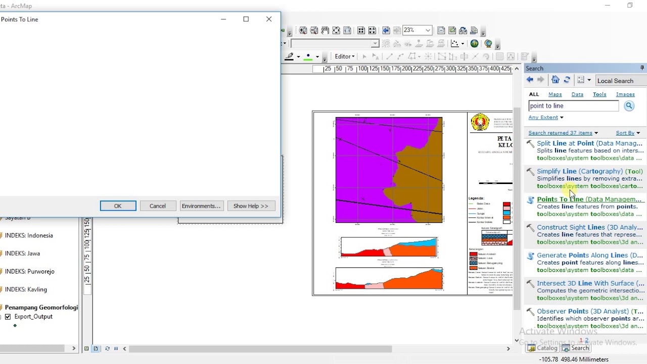 Tutorial Pembuatan Penampang Sayatan Peta Geologi dan Geomorfologi pada ArcGis