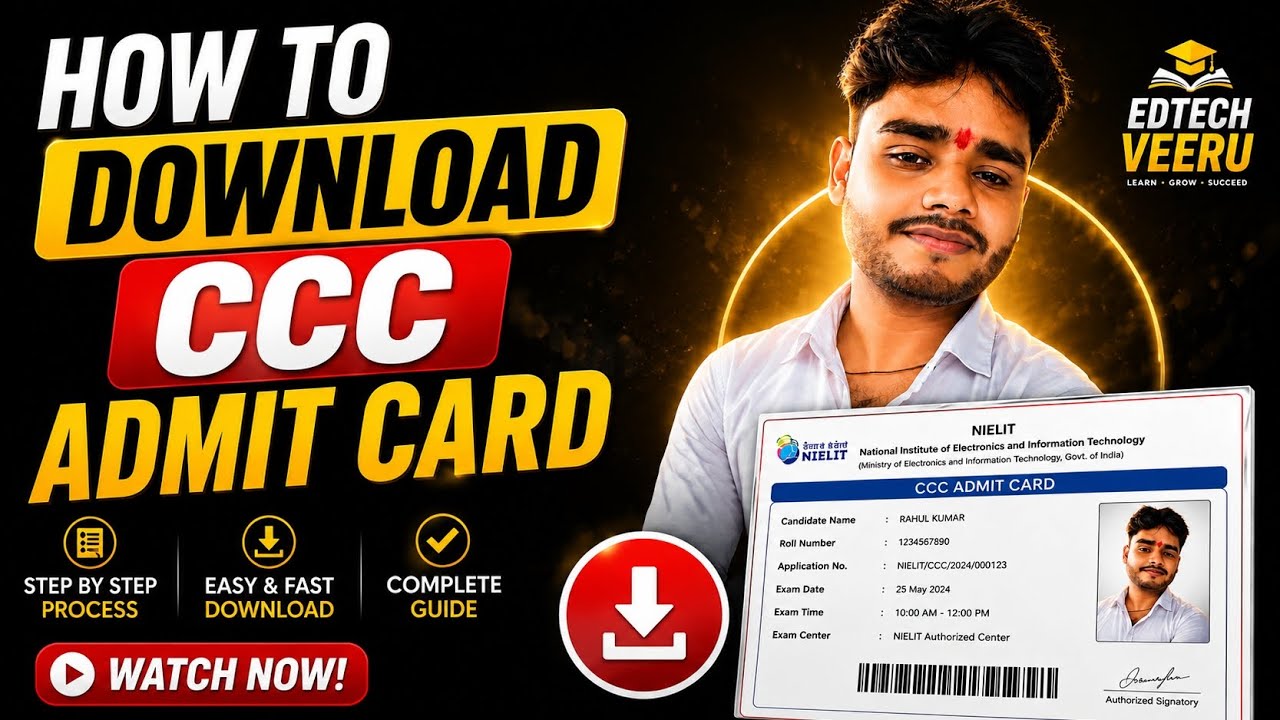 CCC Admit Card Download Kaise Kare 2026 🔥 | Step By Step Process | NIELIT CCC Admit Card Download