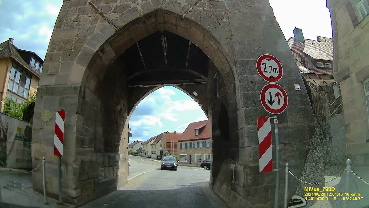 D: Stadt Abenberg. Landkreis Roth. Rundfahrt durch die Stadtmitte. August 2021