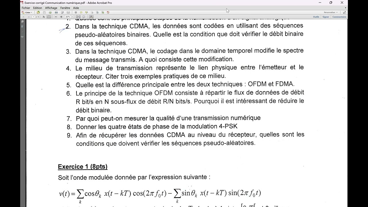 EMD 1 Module:  Communication Numérique Avancée