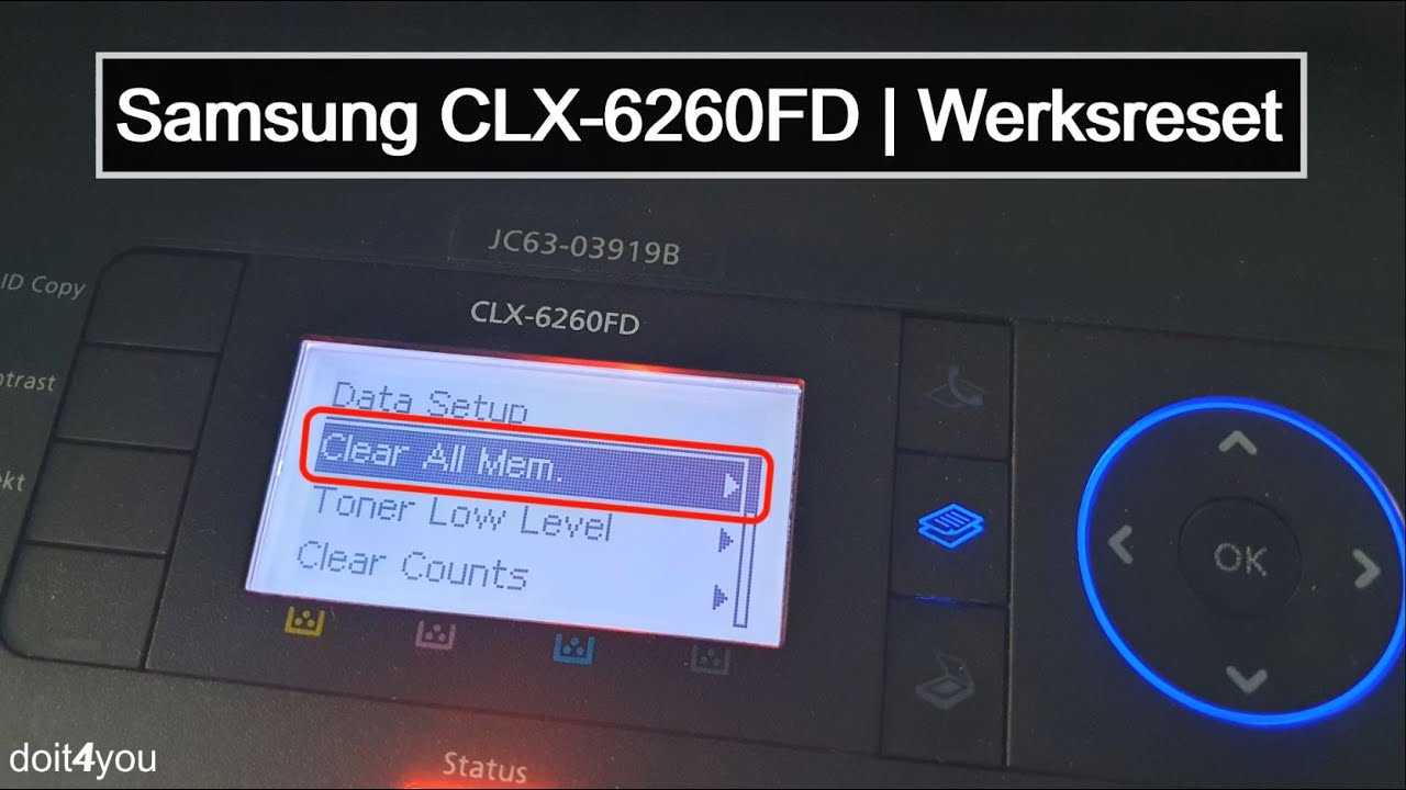 Samsung CLX-6260FD - сброс настроек до заводских | DIY | How To | TUTORIAL